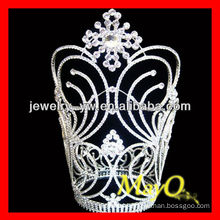 Flower design Large Diamond pageant crown, rings crown shaped, large wedding crown with crystal